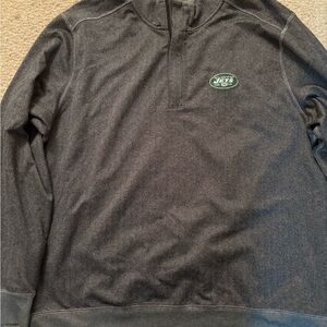 Jets Tommy bahama Logo Dark Gray Pullover